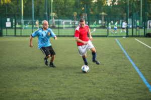 Outdoor Football Match Action Shot