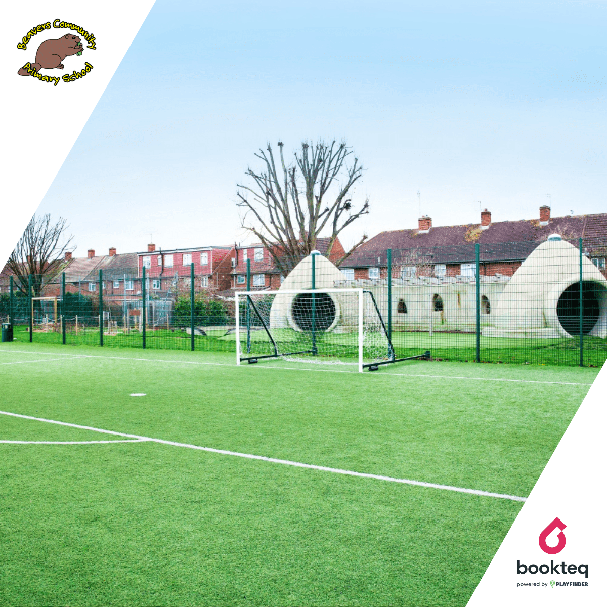 Football pitch at Beavers Community Primary School used for lettings