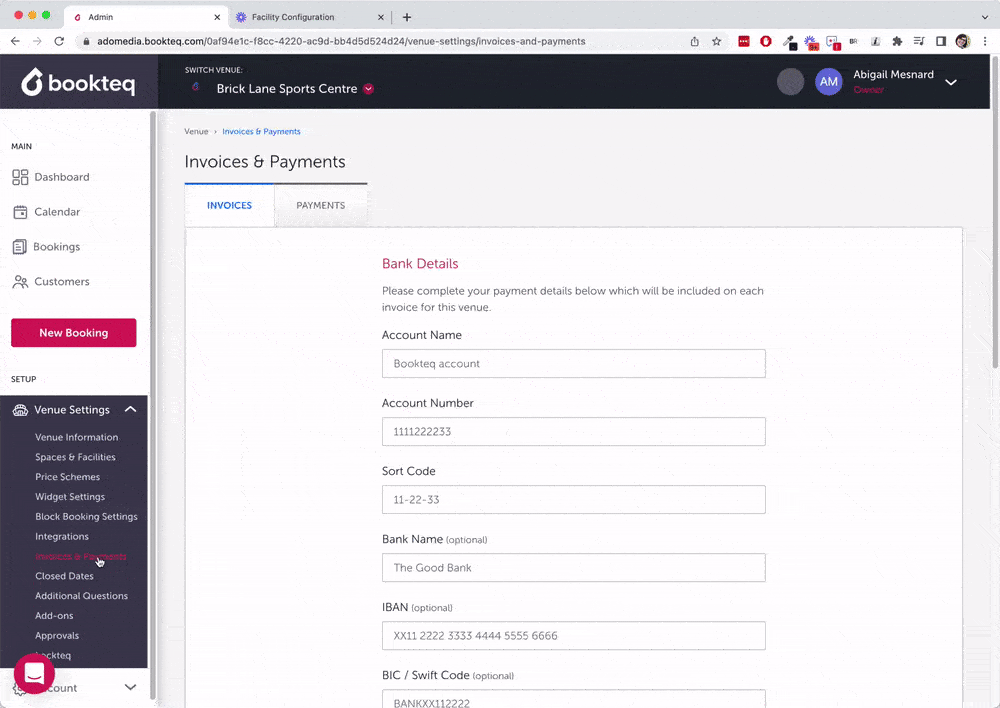 GIF showing how instant block bookings works on Bookteq software