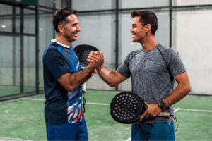 Padel players celebrating