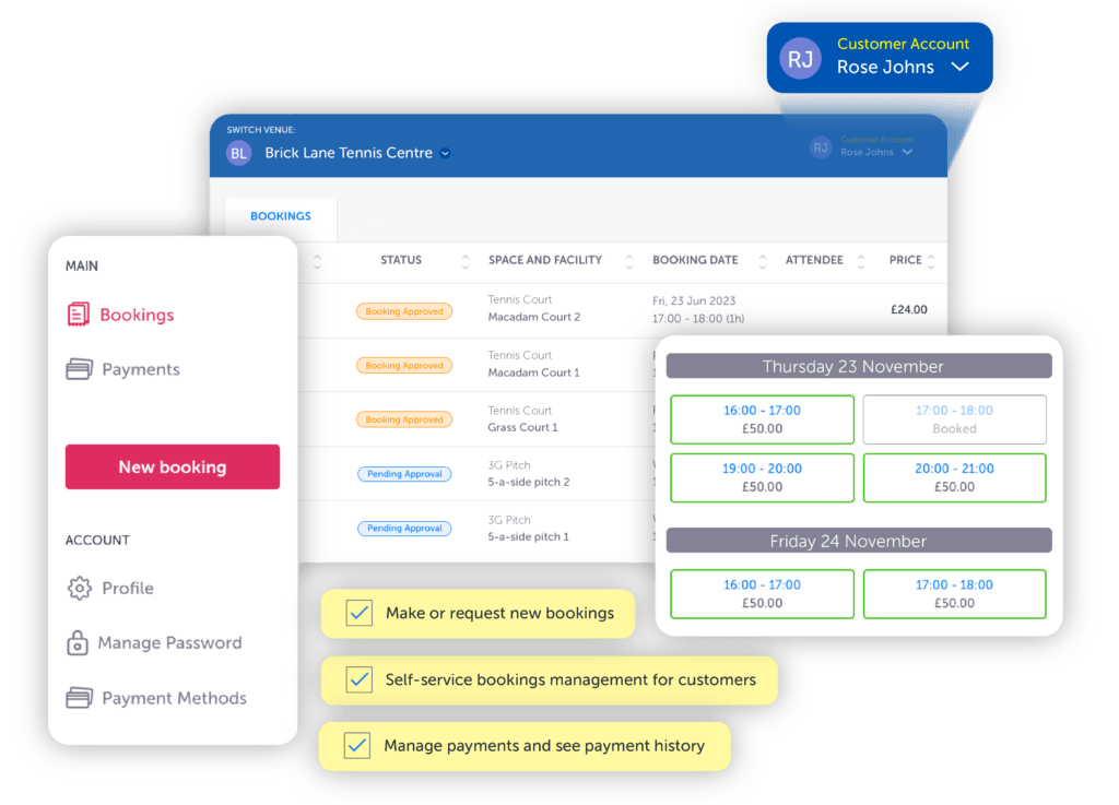 Bookteq portal software for customers who want to book sport courts online