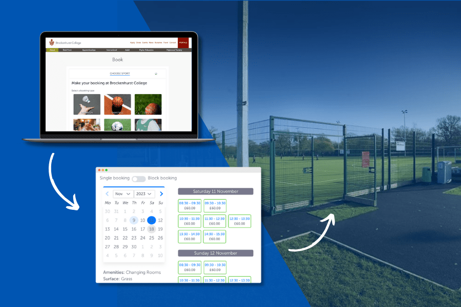 Bookteq Widget used for online bookings on Brockenhurst College's website