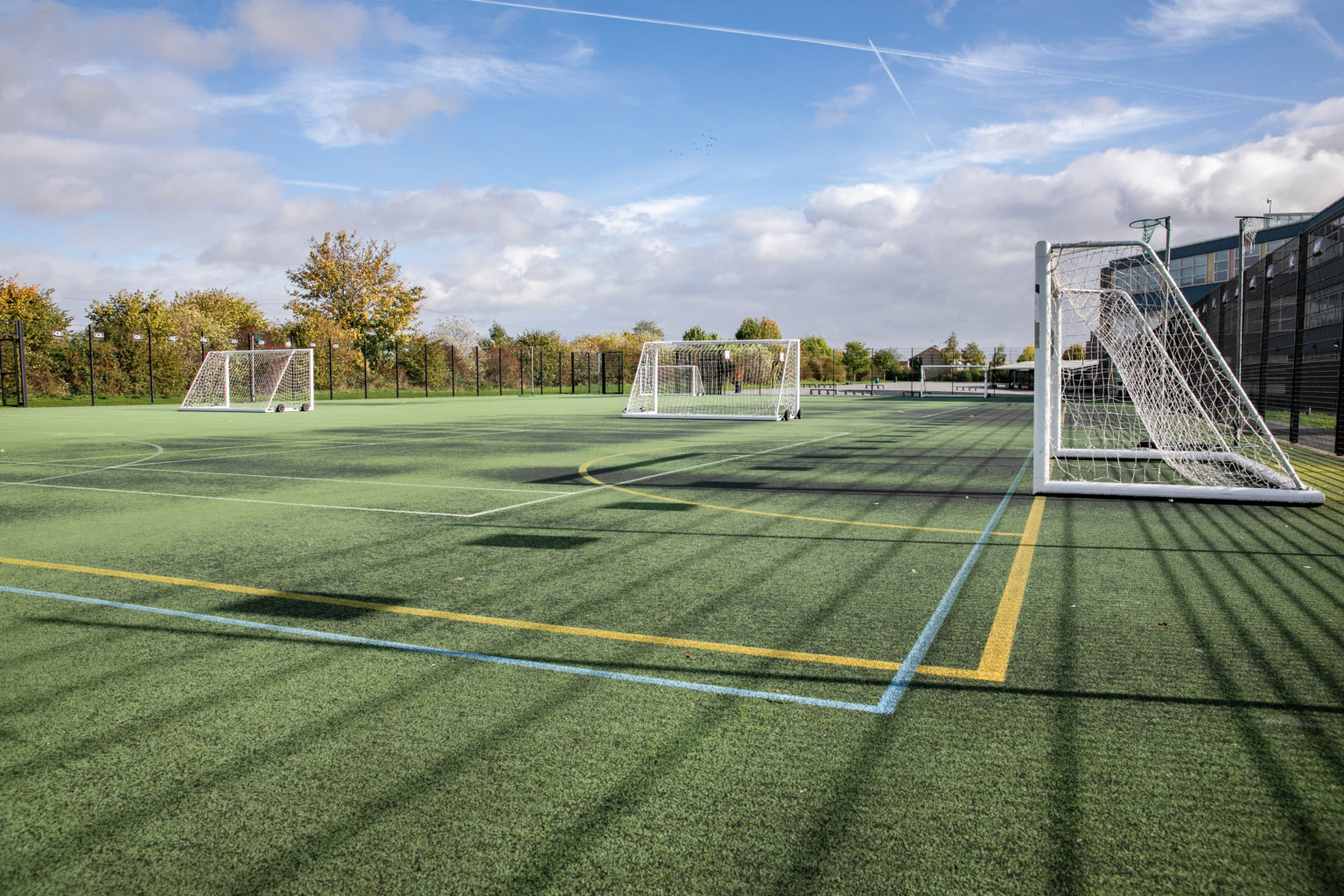 Football pitch at Crayford academy - part of Haberdashers' Academies Trust South