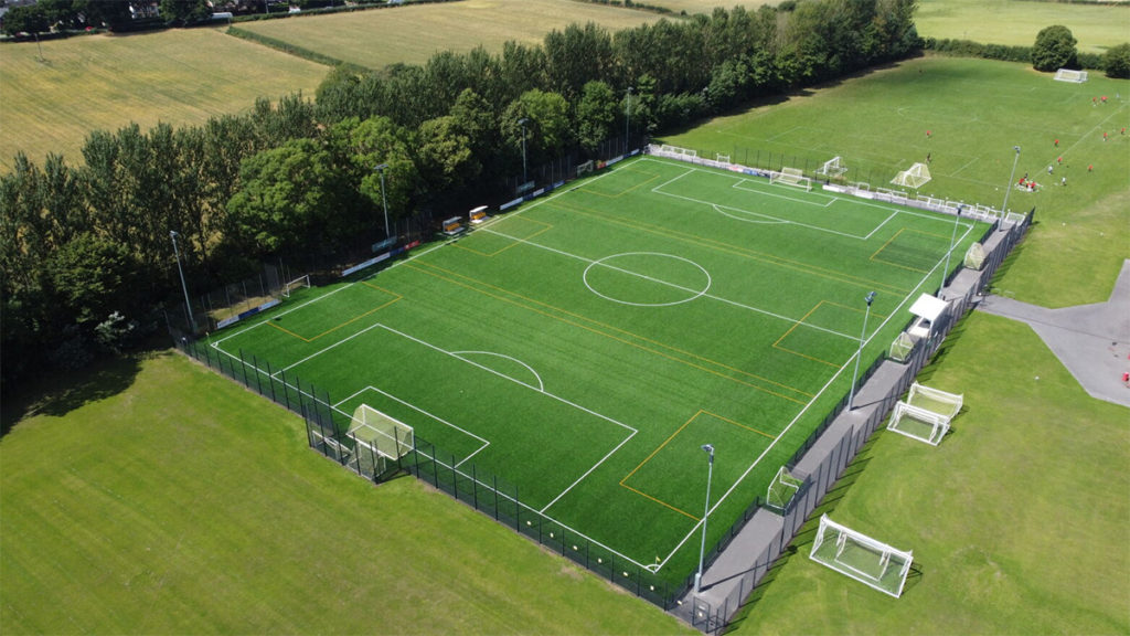 Resurfaced synthetic surface football pitch